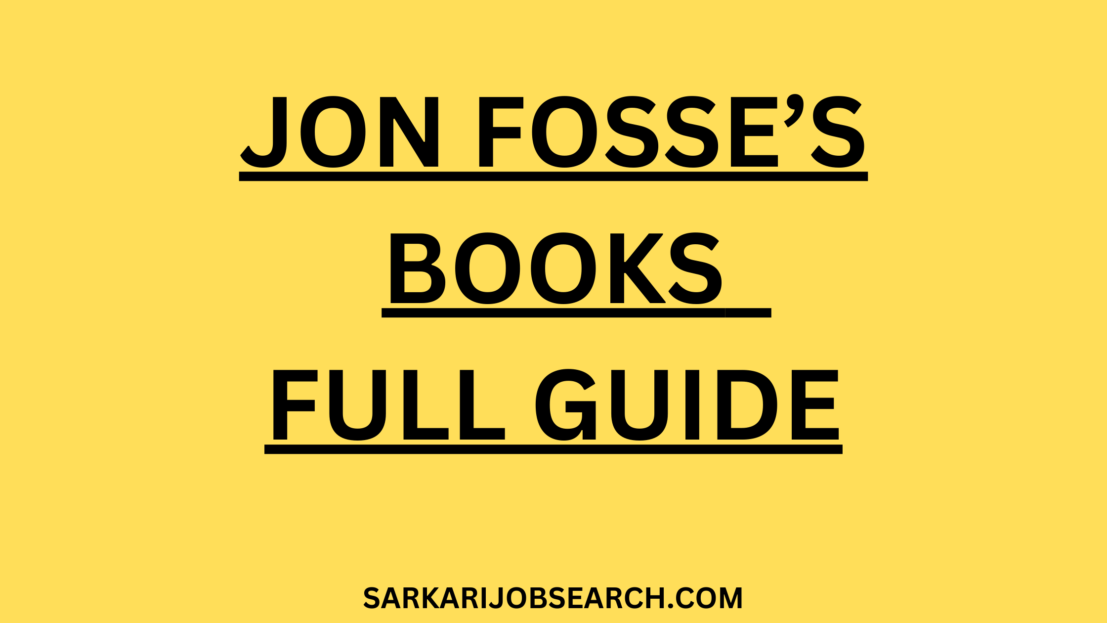 Jon Fosse’s Books | Full Guide